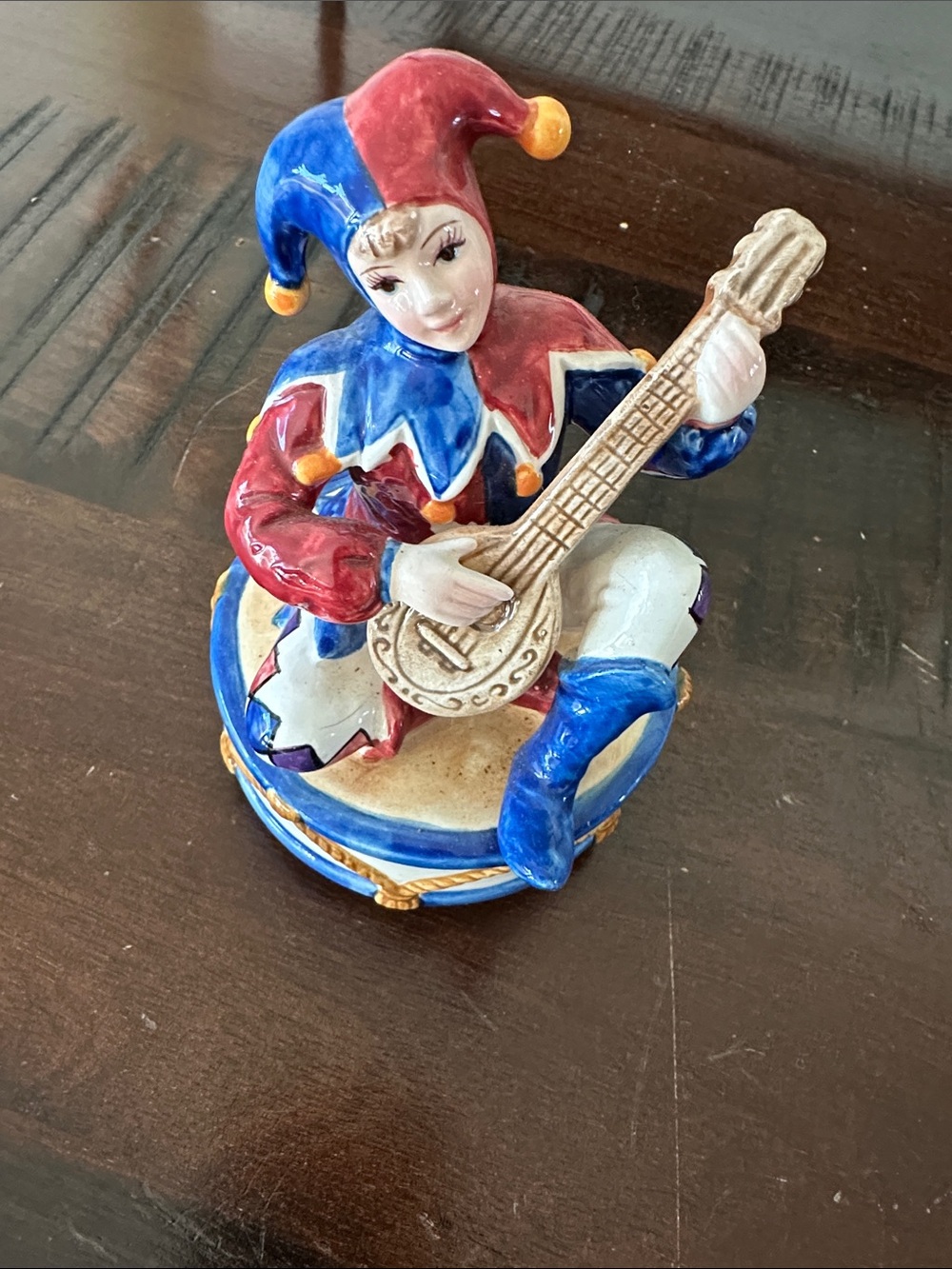 Schmid Musical Figurine - Blue & Gold Accent